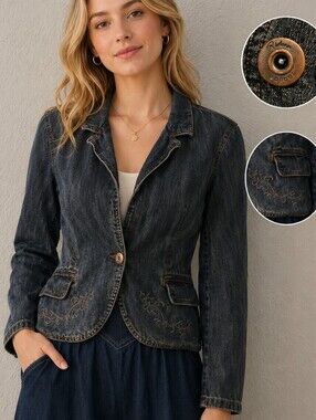 Vintage RIDERS Copper Collection 1980s Embroidered Denim Jacket